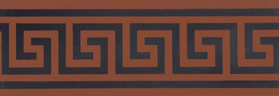Greek Key Black on Red