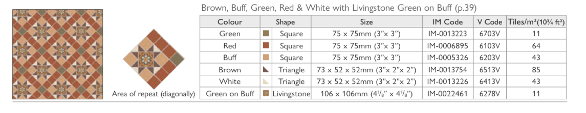 Blenheim - Brown, Buff, Green, Red, White & Livingstone
