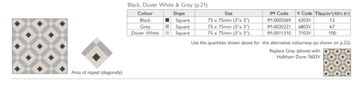 Exeter - Black, Dover White & Grey