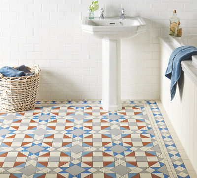 Eltham - Blue, Dover White, Grey, Pugin Blue & Red