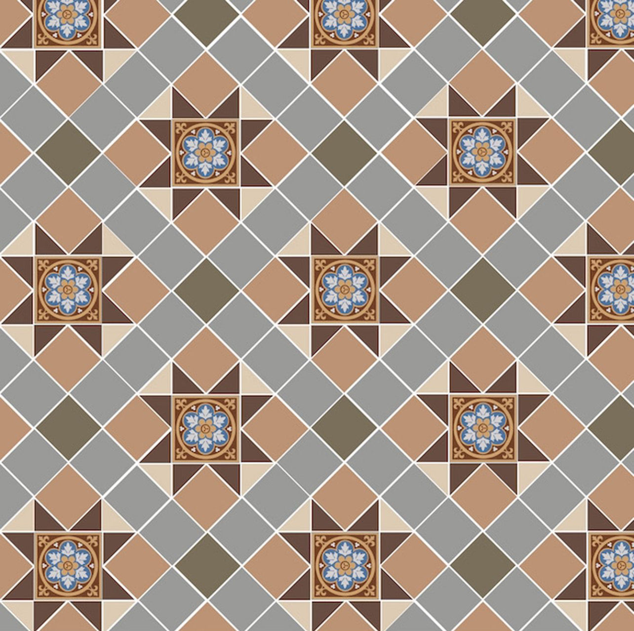 Blenheim- Brown, Buff, Green, Grey, White & Livingstone