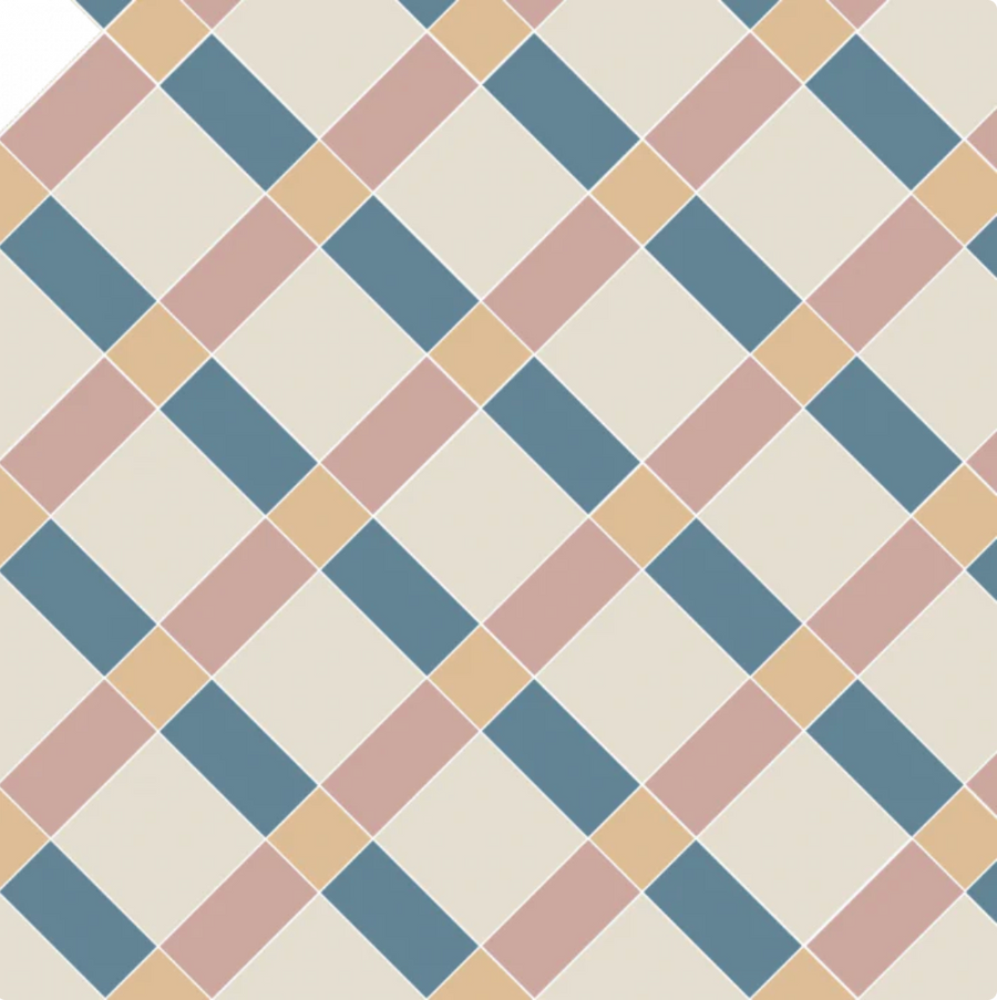 Falkirk - Blue, Carnation Pink, Dover White & Hawthorn Yellow