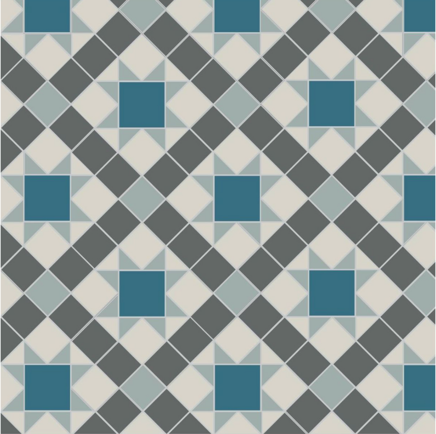 Blenheim- Dover White, Grey, Pugin Blue & Revival Grey