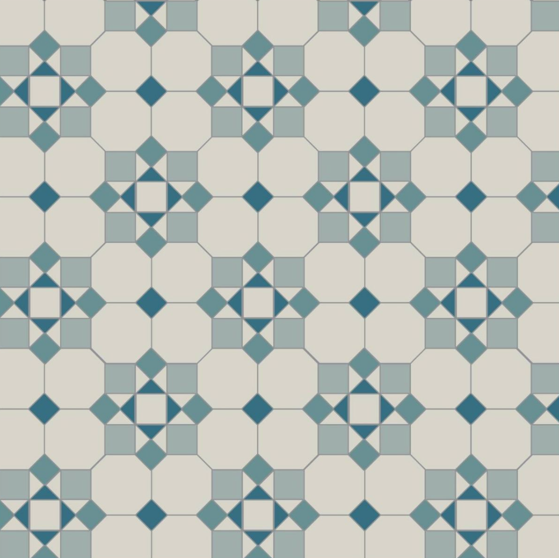Tenby - Dover White, Pugin Blue, Grey & Blue