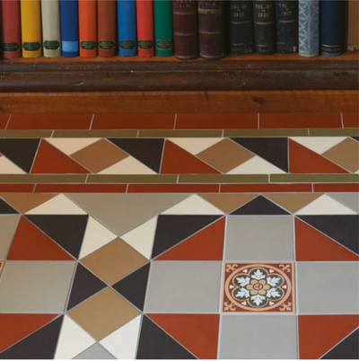 Rochester - Black, Holkham Dune, Red, Regency Bath & White with Livingstone Green on Buff