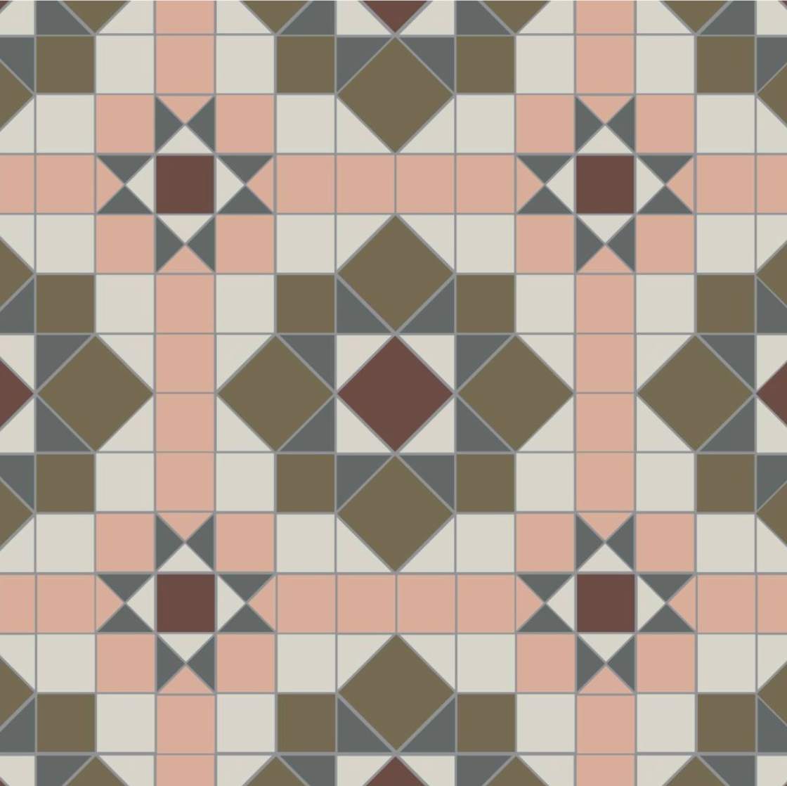 Chatsworth - Carnation Pink, Green, Brown, Revival Grey & Dover White