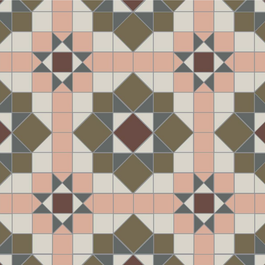 Chatsworth - Carnation Pink, Green, Brown, Revival Grey & Dover White