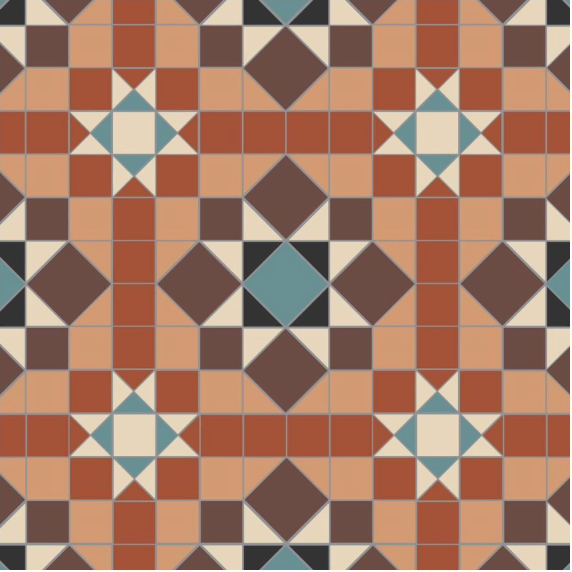 Chatsworth - Black, Blue, Brown, Buff, Red & White