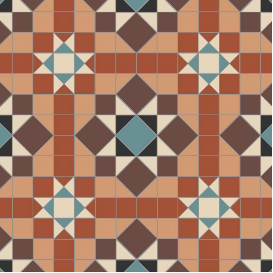 Chatsworth - Black, Blue, Brown, Buff, Red & White